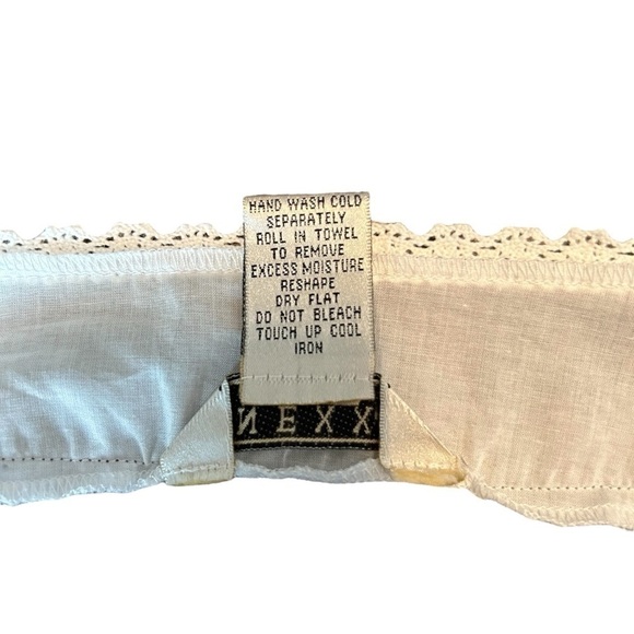 NEXX Woman Knit 75% Silk 25%Nylon 100% Woven Cotton London Fog Gray & White Top - Picture 7 of 15